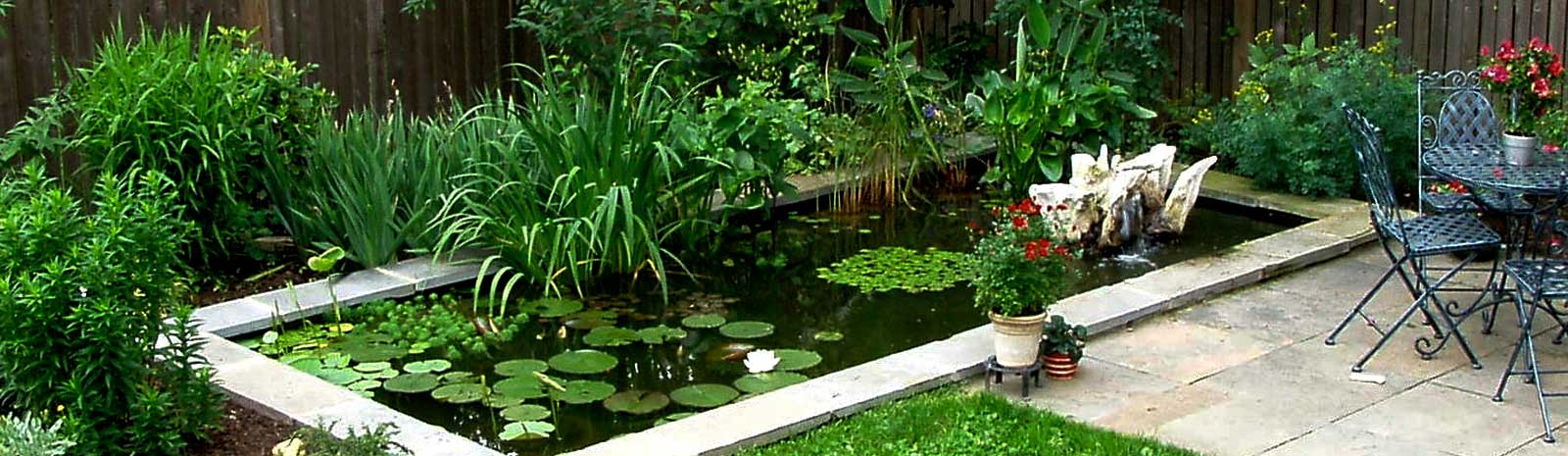 Beautiful pond and patio - Pondscapes Maryland can make your backyard dreams come to life!