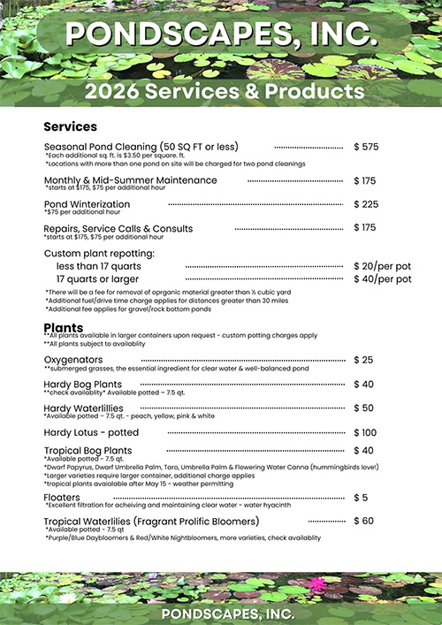 price sheet, for information call us at 240-446-2846