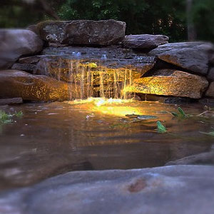 Backlit waterfall - Pondscapes Maryland